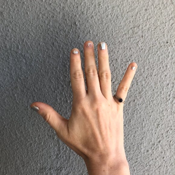 Vintage Sterling Silver and Glass Ring size 5 1/4 Minimalist Jewelry - Picture 4 of 4